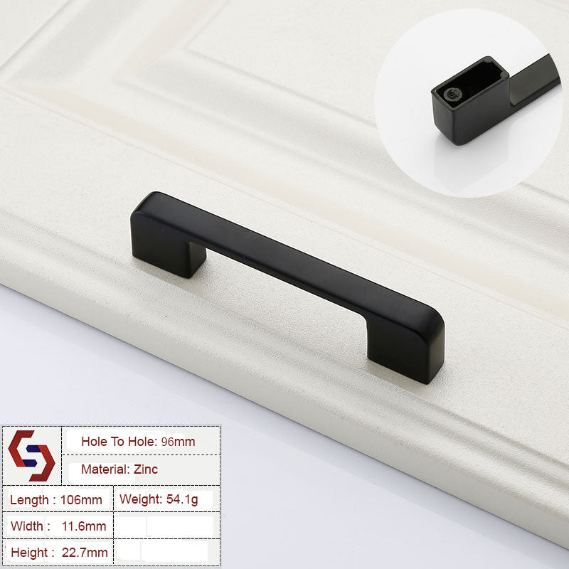 Zinc Kitchen Cabinet Pull, Modern Brushed Silver, 96mm Hole Size, Elegant Design - SuperSaverAU - view 1