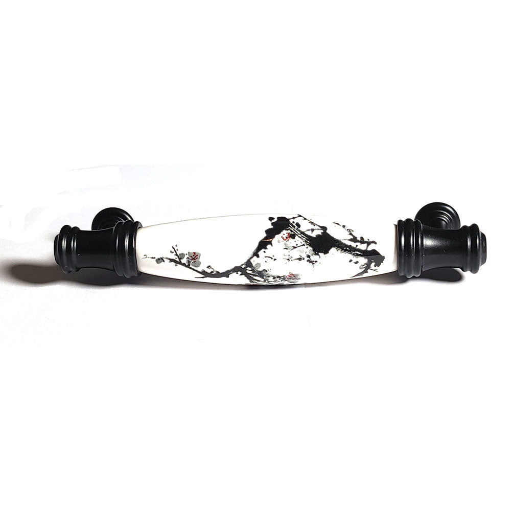 Ceramics Kitchen Cabinet Handles Pull, Modern Black 128mm, Includes Screws - SuperSaverAU - view 1