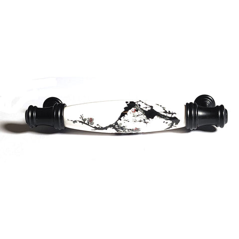 Ceramics Kitchen Cabinet Handles Pull, Modern Black 128mm, Includes Screws - SuperSaverAU - view 1