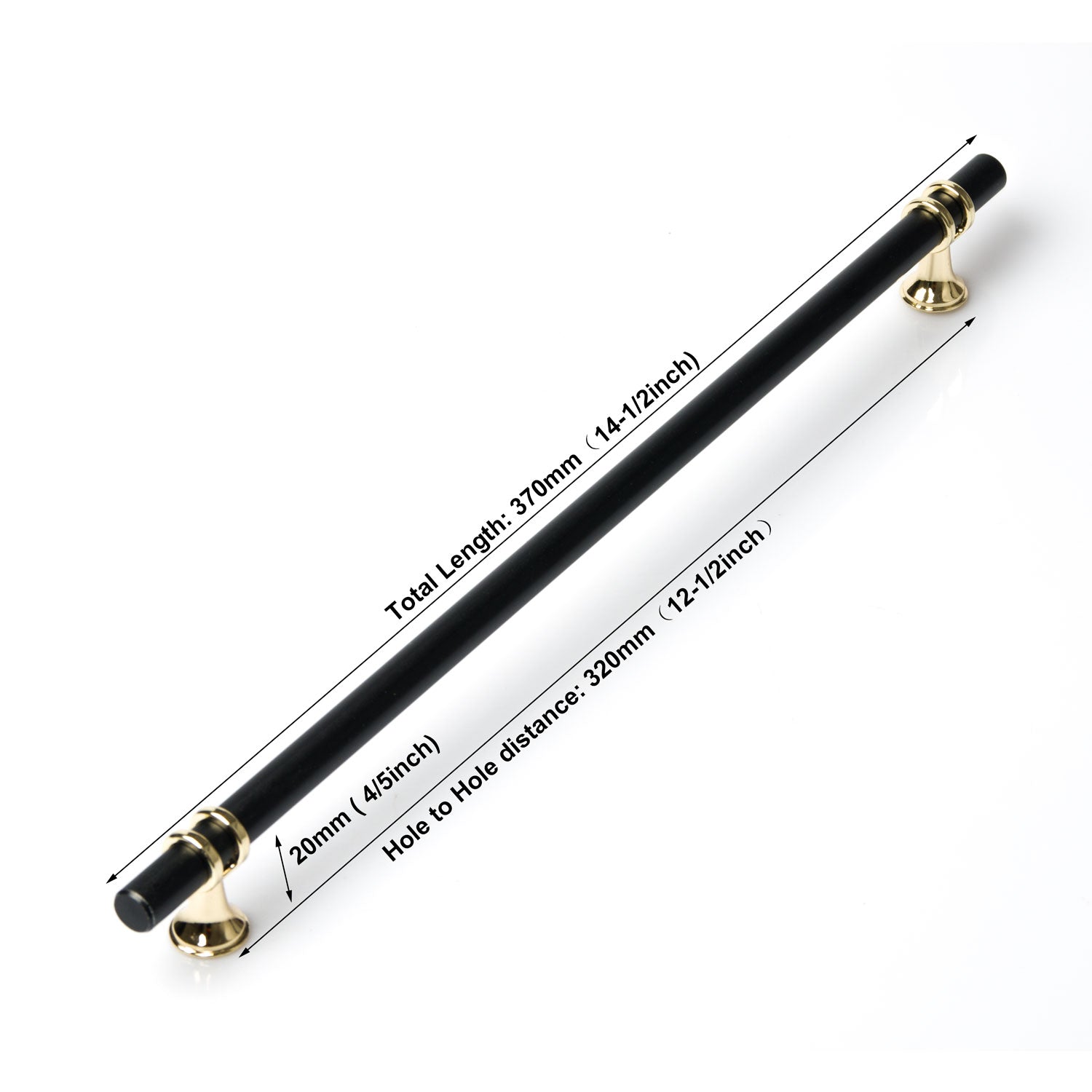 Luxury Design Black Kitchen Cabinet Handle Pull 320mm, Modern Zinc Alloy - SuperSaverAU - view 2