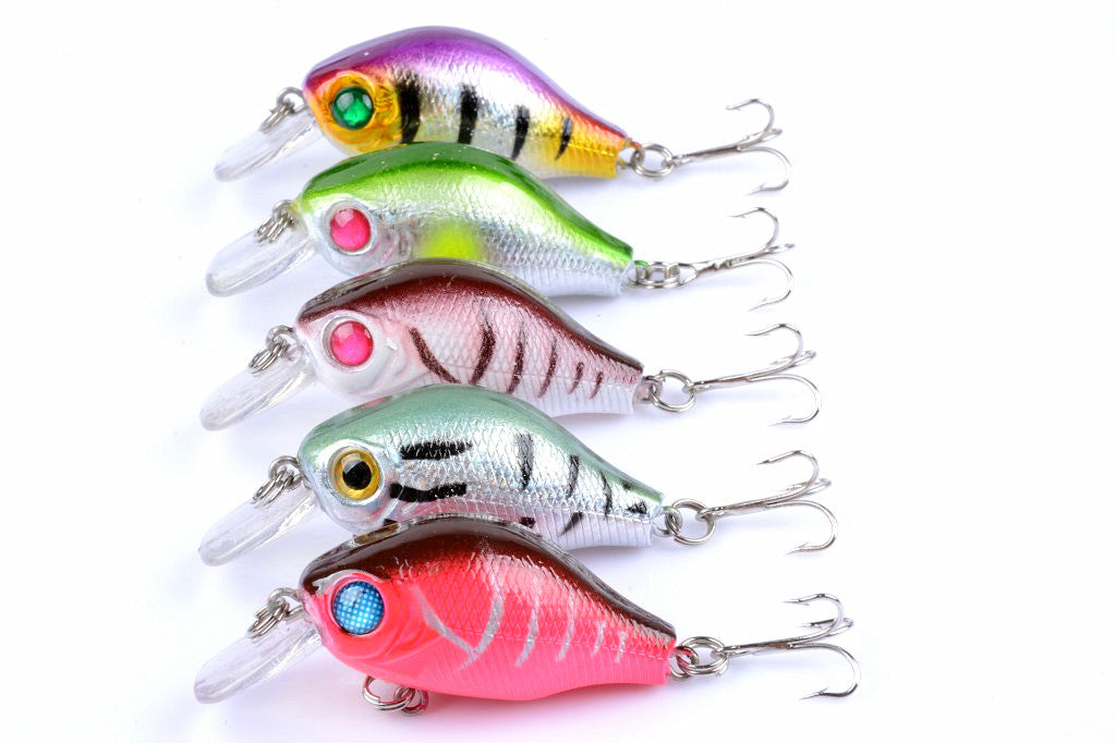 Durable ABS 5.5cm Popper Crank Bait Fishing Lure 5x Saltwater Surface Tackle - SuperSaverAU - view 1