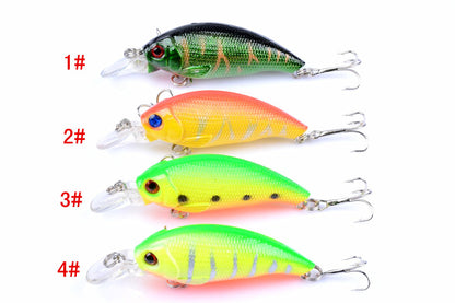 Durable ABS 7.5cm Popper Crank Bait Fishing Lure 4 Colors for Saltwater/Freshwater