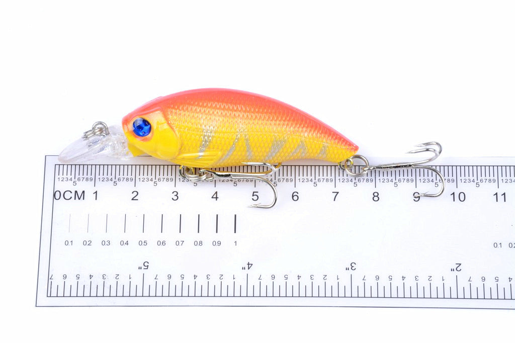 Durable ABS 7.5cm Popper Crank Bait Fishing Lure 4 Colors for Saltwater/Freshwater