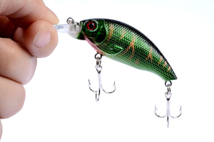 Durable ABS 7.5cm Popper Crank Bait Fishing Lure 4 Colors for Saltwater/Freshwater