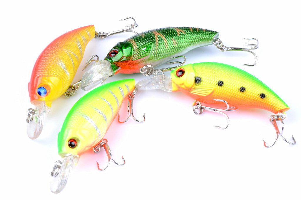 Durable ABS 7.5cm Popper Crank Bait Fishing Lure 4 Colors for Saltwater/Freshwater