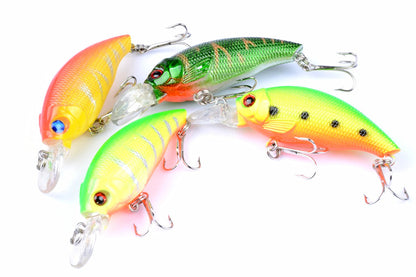 Durable ABS 7.5cm Popper Crank Bait Fishing Lure 4 Colors for Saltwater/Freshwater