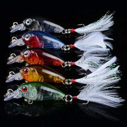 Durable ABS 4.5cm Popper Crank Bait Fishing Lure 5 Colors for Saltwater/Freshwater