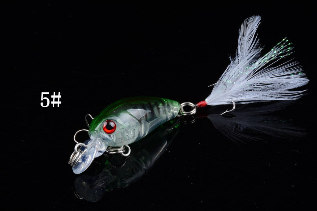 Durable ABS 4.5cm Popper Crank Bait Fishing Lure 5 Colors for Saltwater/Freshwater