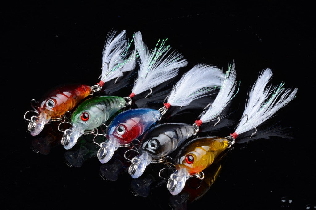 Durable ABS 4.5cm Popper Crank Bait Fishing Lure 5 Colors for Saltwater/Freshwater