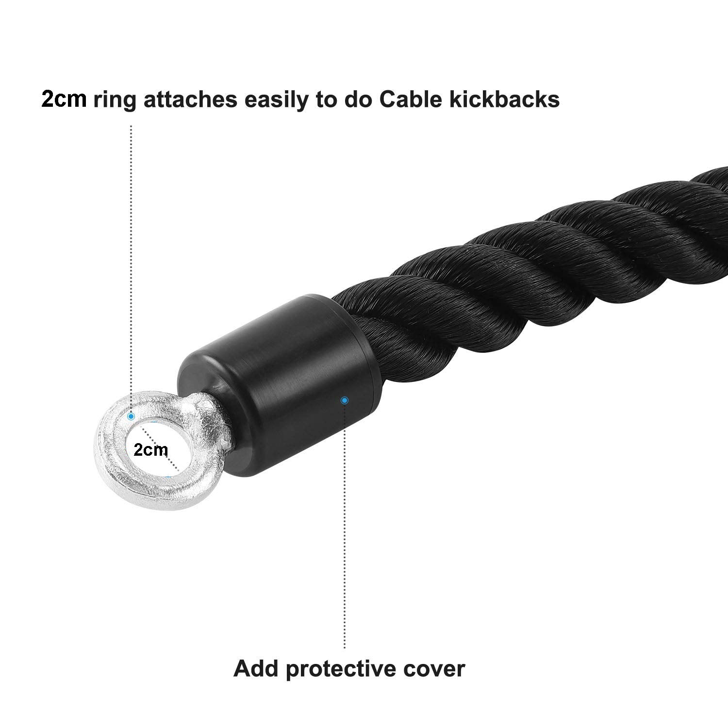 Single Grip Tricep PullDown Rope Cable Attachment Pull Down Rope Tricep Rope Pully - SuperSaverAU - view 3