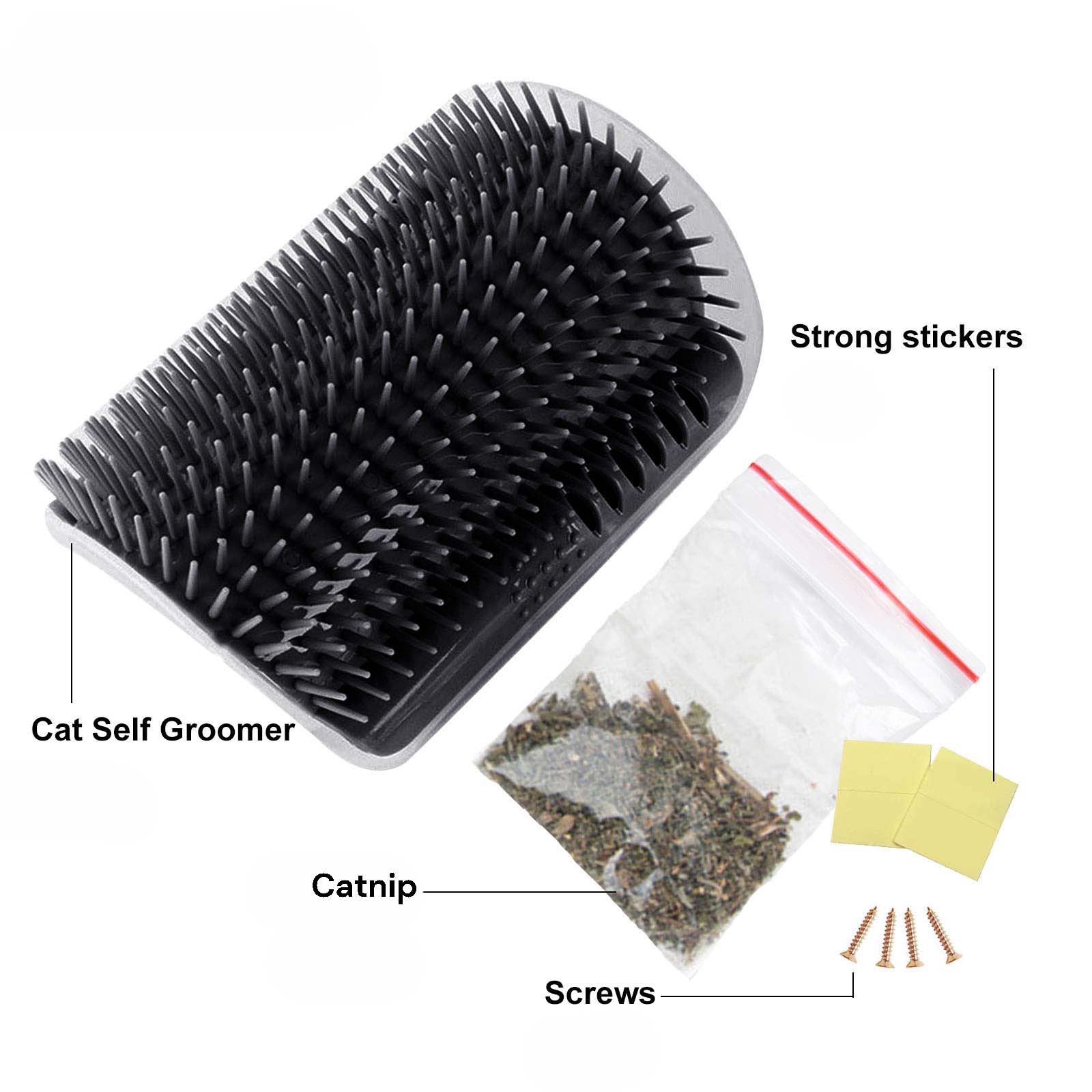 Cat Self Groomer Wall Corner Scratcher Comb with Catnip, 13cm x 8cm x 5cm - SuperSaverAU - view 2