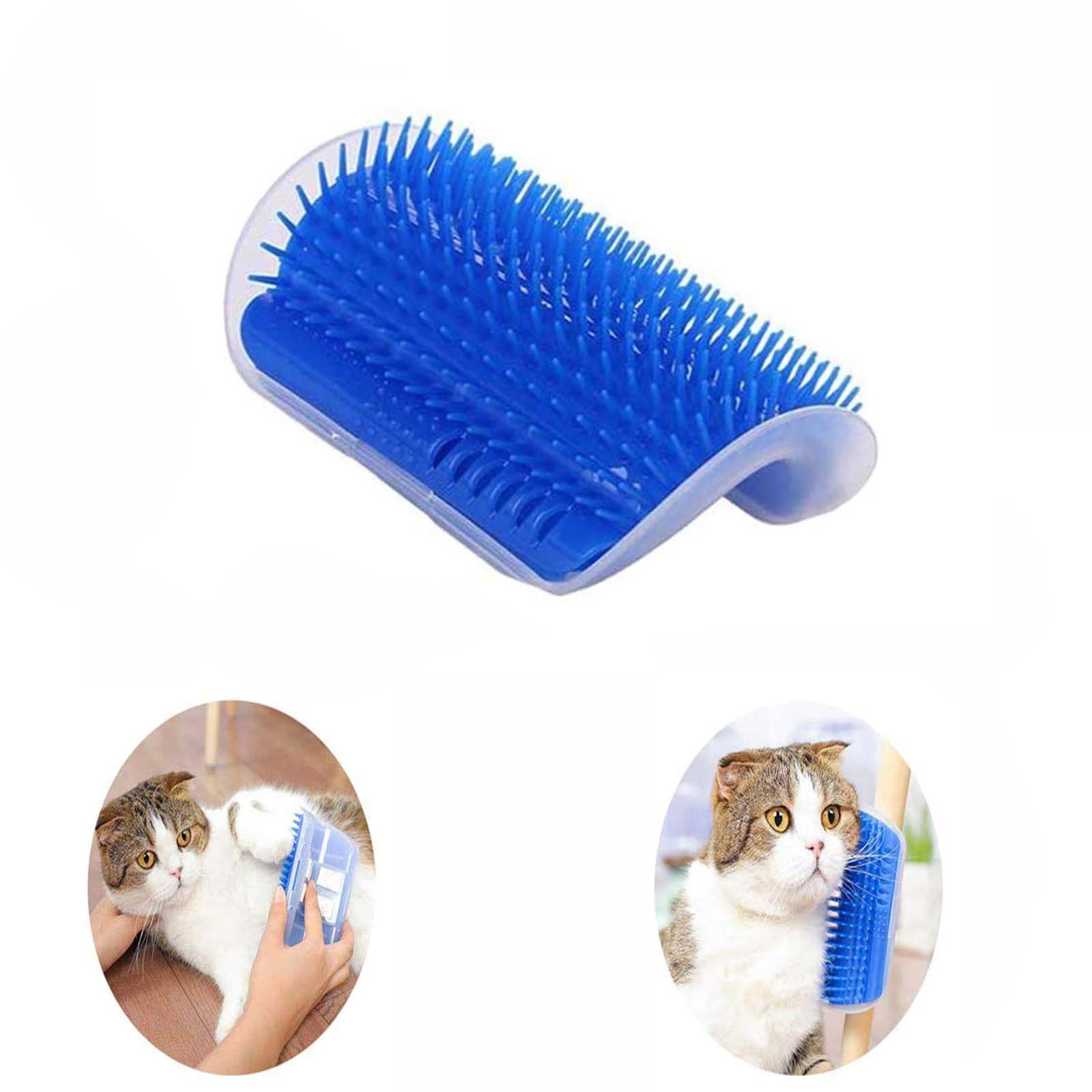 Cat Self Groomer Wall Corner Scratcher Comb with Catnip, 13cm x 8cm x 5cm - SuperSaverAU - view 1
