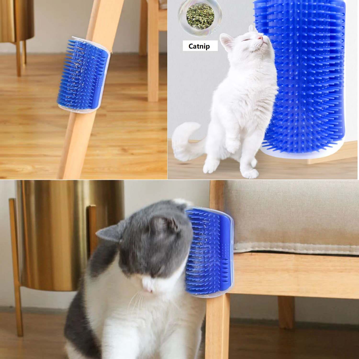 Cat Self Groomer Wall Corner Scratcher Comb with Catnip, 13cm x 8cm x 5cm - SuperSaverAU - view 5