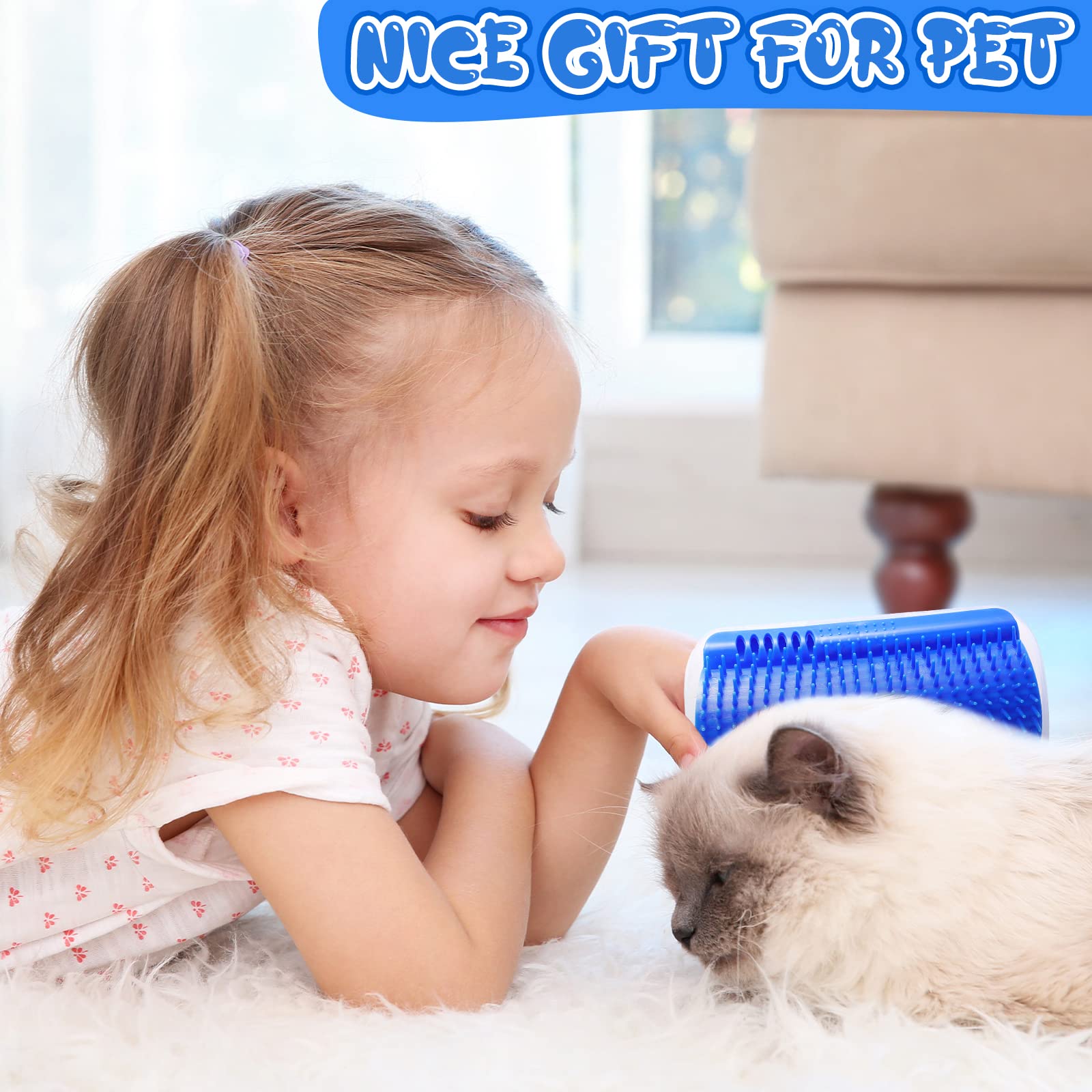 Cat Self Groomer Wall Corner Scratcher Comb with Catnip, 13cm x 8cm x 5cm - SuperSaverAU - view 6