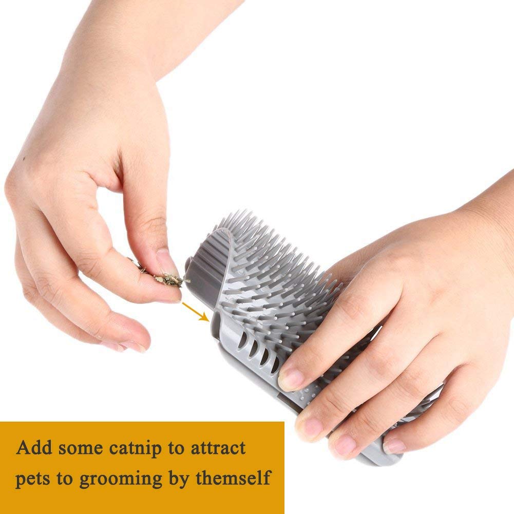 Cat Self Groomer Wall Corner Scratcher Comb with Catnip, 13cm x 8cm x 5cm - SuperSaverAU - view 3