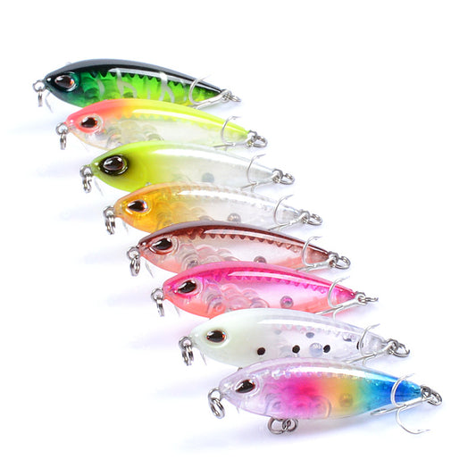 8x 4.8cm Pencil Minnow Fishing Lures, Durable ABS, Sharp Hooks, 8 Colors
