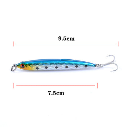 Durable ABS Hard Plastic Fishing Lures 9.5cm 5 Colors for Saltwater/Freshwater