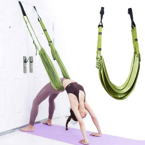 Premium Yoga Stretch Strap Door Swing Trainer for Flexibility - Green