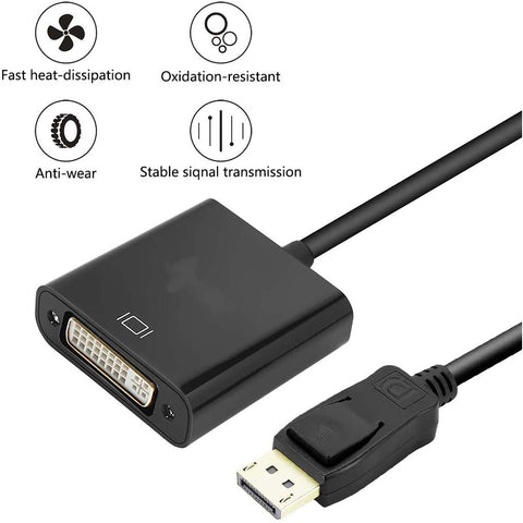 Premium Black DisplayPort Male to DVI Female Adapter Cable