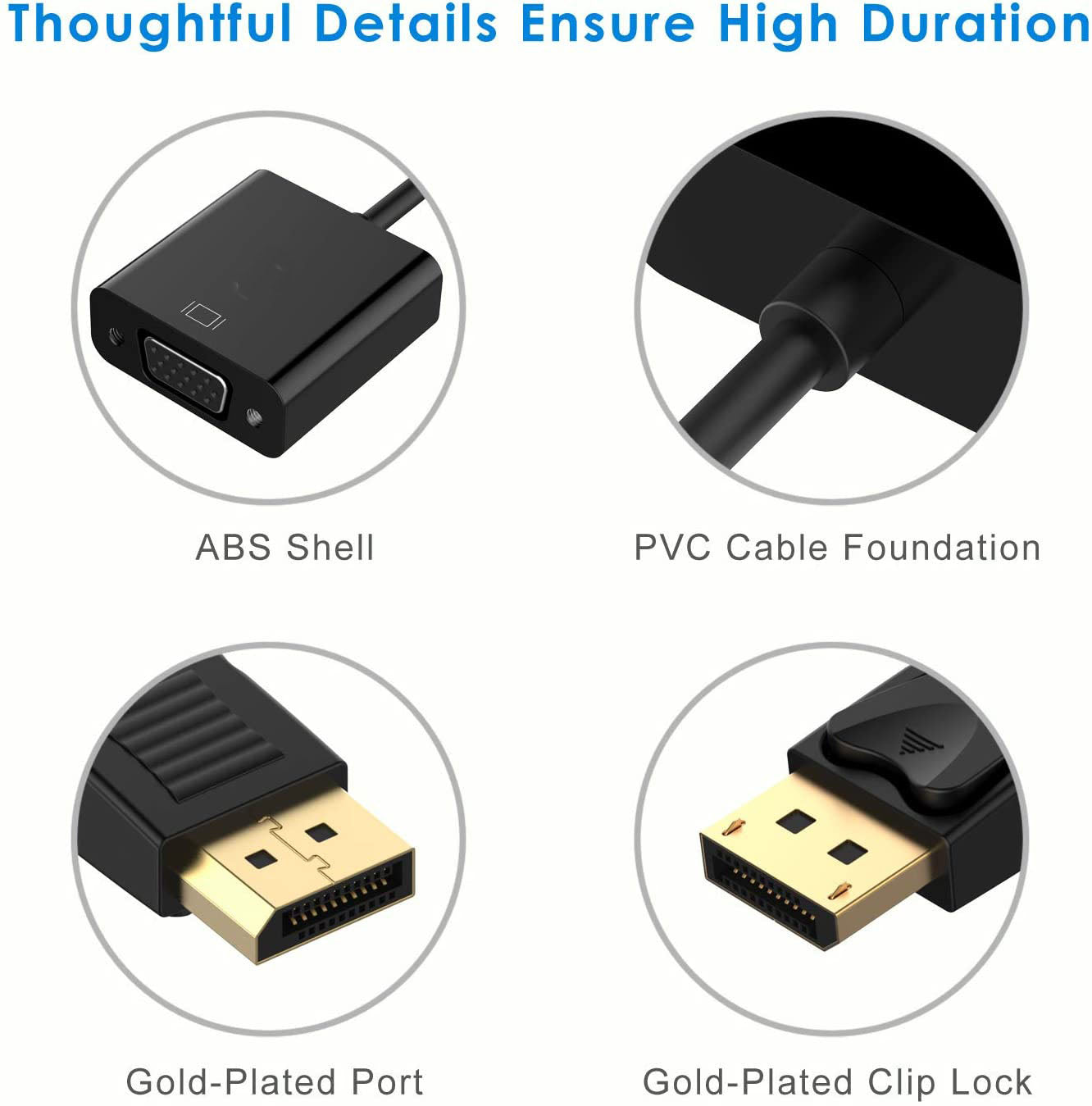 DisplayPort Male to VGA Female Gold-Plated DP Display Port to VGA Adapter - SuperSaverAU - view 3