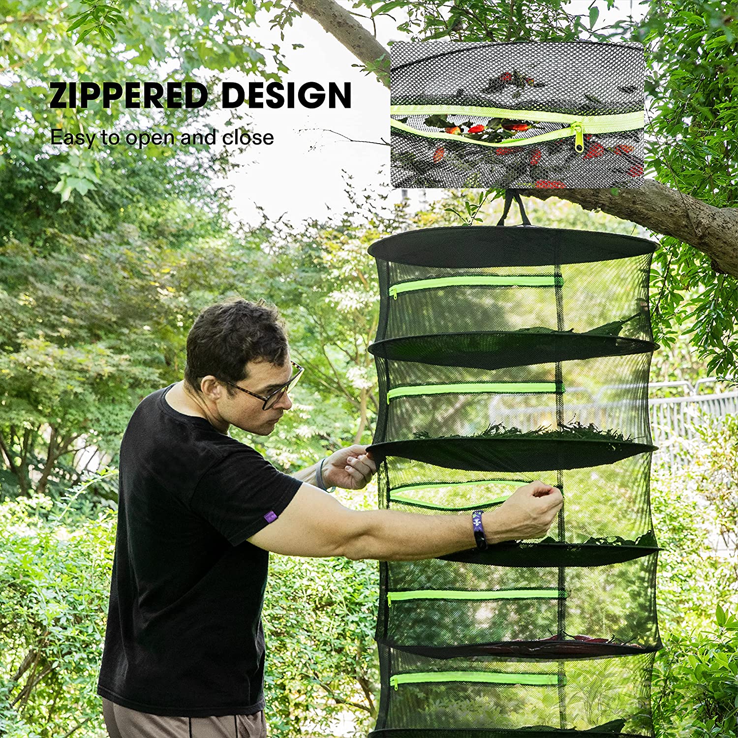 Premium 8-Layer Foldable Mesh Drying Rack - 162cm