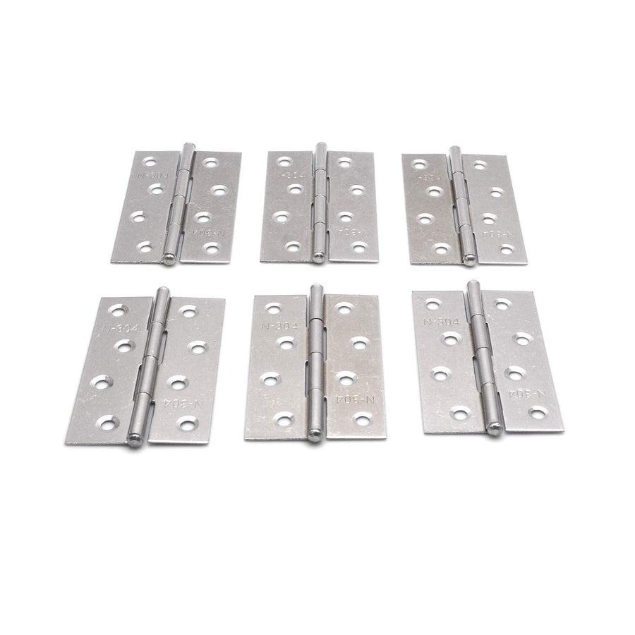 304 Stainless Steel Hinges 89mm x 54mm, Pack of 6, Easy Install for Cabinets - SuperSaverAU - view 1