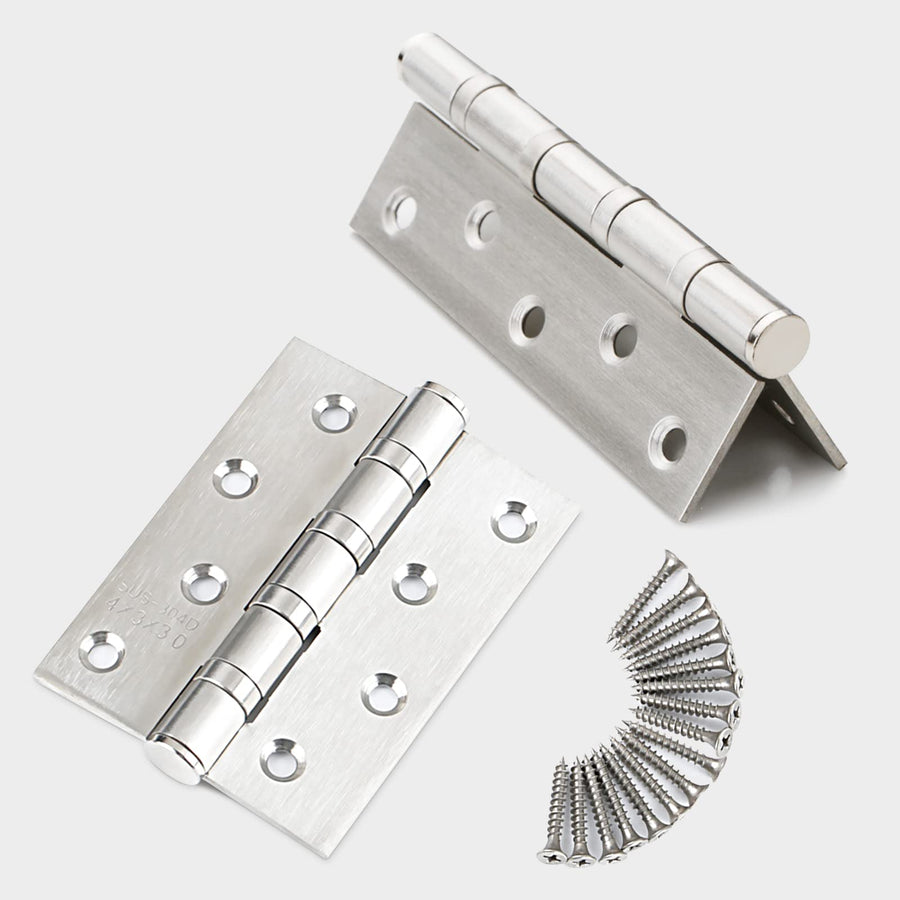 304 Stainless Steel Hinges 10cm x 7.6cm - Easy Install, 2 Pack - SuperSaverAU - view 1