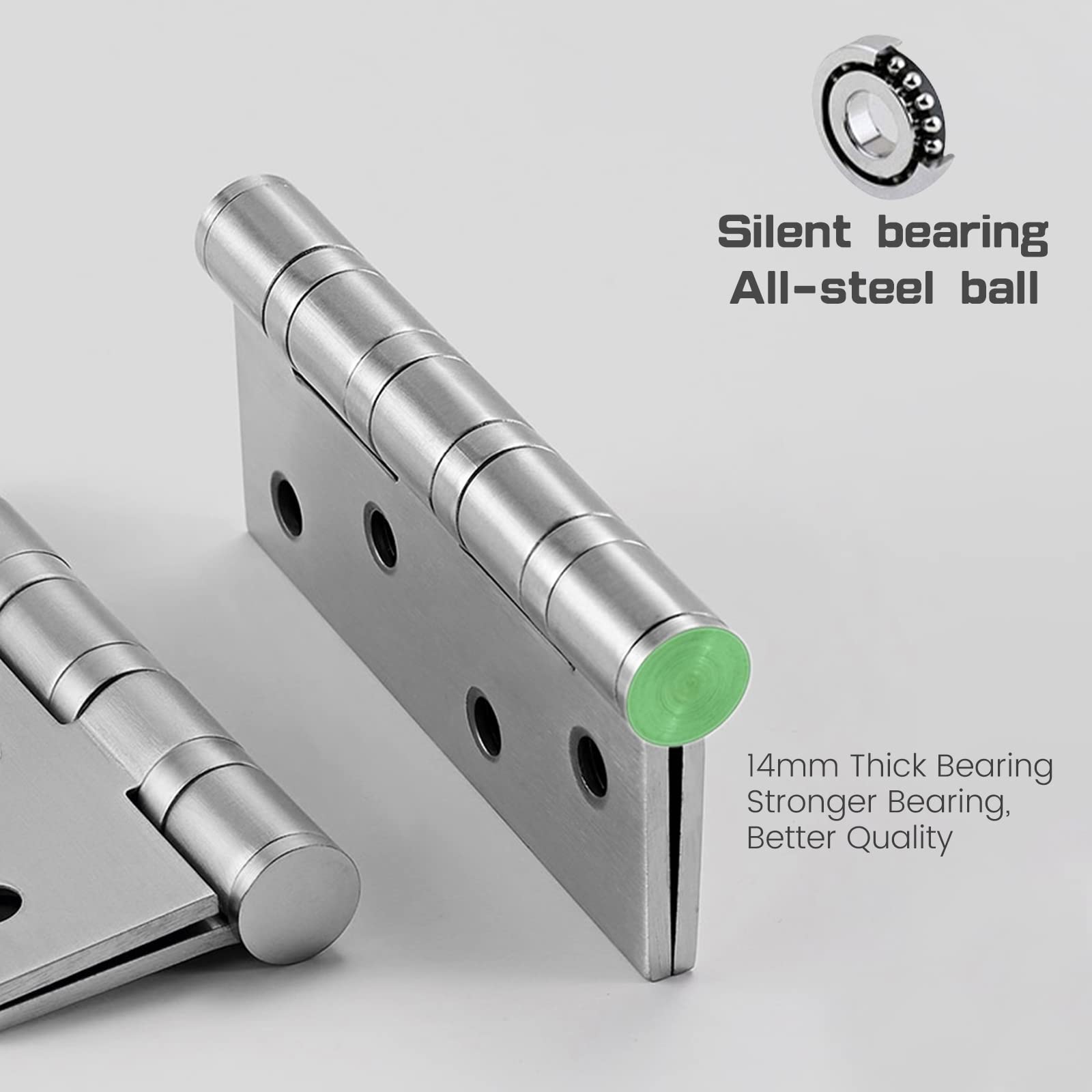 304 Stainless Steel Hinges 10cm x 7.6cm - Easy Install, 2 Pack - SuperSaverAU - view 3