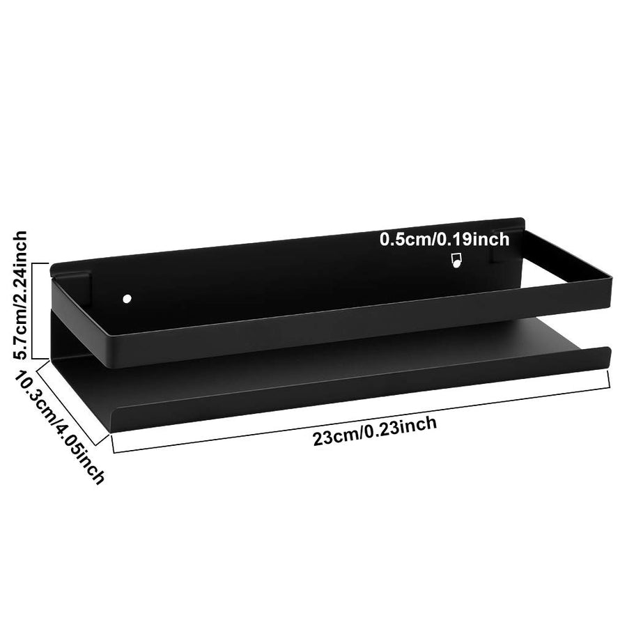 Black Bathroom Shower Shelf, 23cm Wall Mount 304 Stainless Steel Storage Rack - SuperSaverAU - view 1