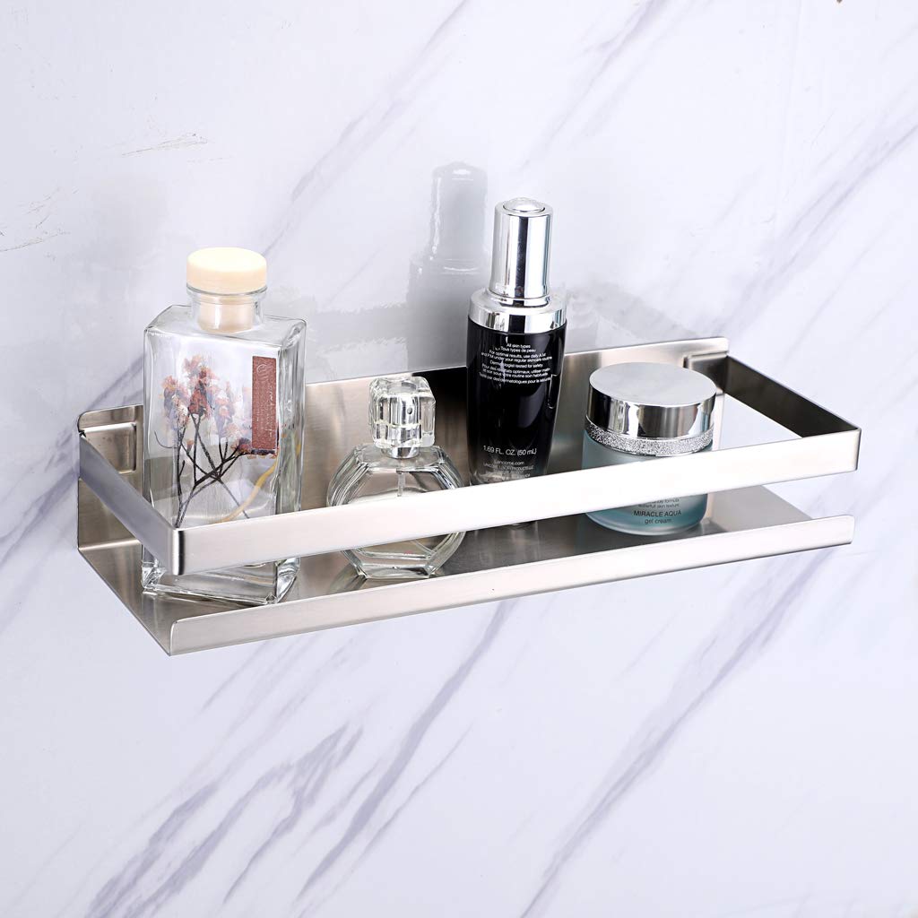 Brushed 304 Stainless Steel Wall Mounted Shower Shelf 23cm x 10.3cm - SuperSaverAU - view 1