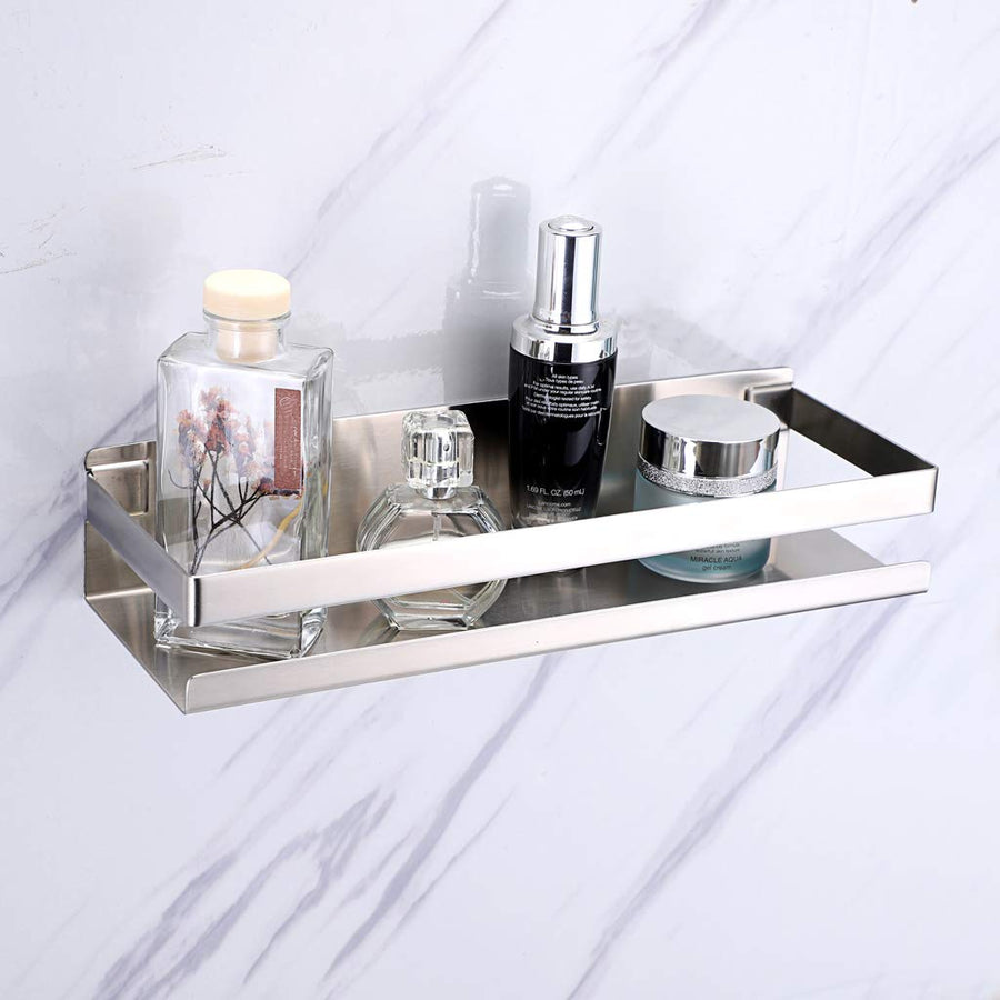 Brushed 304 Stainless Steel Wall Mounted Shower Shelf 23cm x 10.3cm - SuperSaverAU - view 1