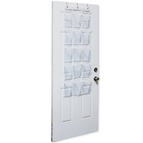 Premium Over Door Hanging Organiser with 15 Pockets - Transparent