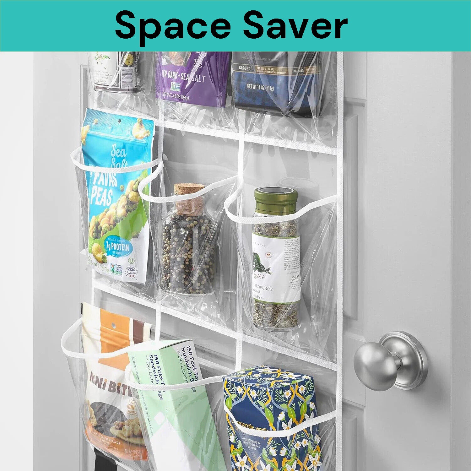Premium Over Door Hanging Organiser with 15 Pockets - Transparent