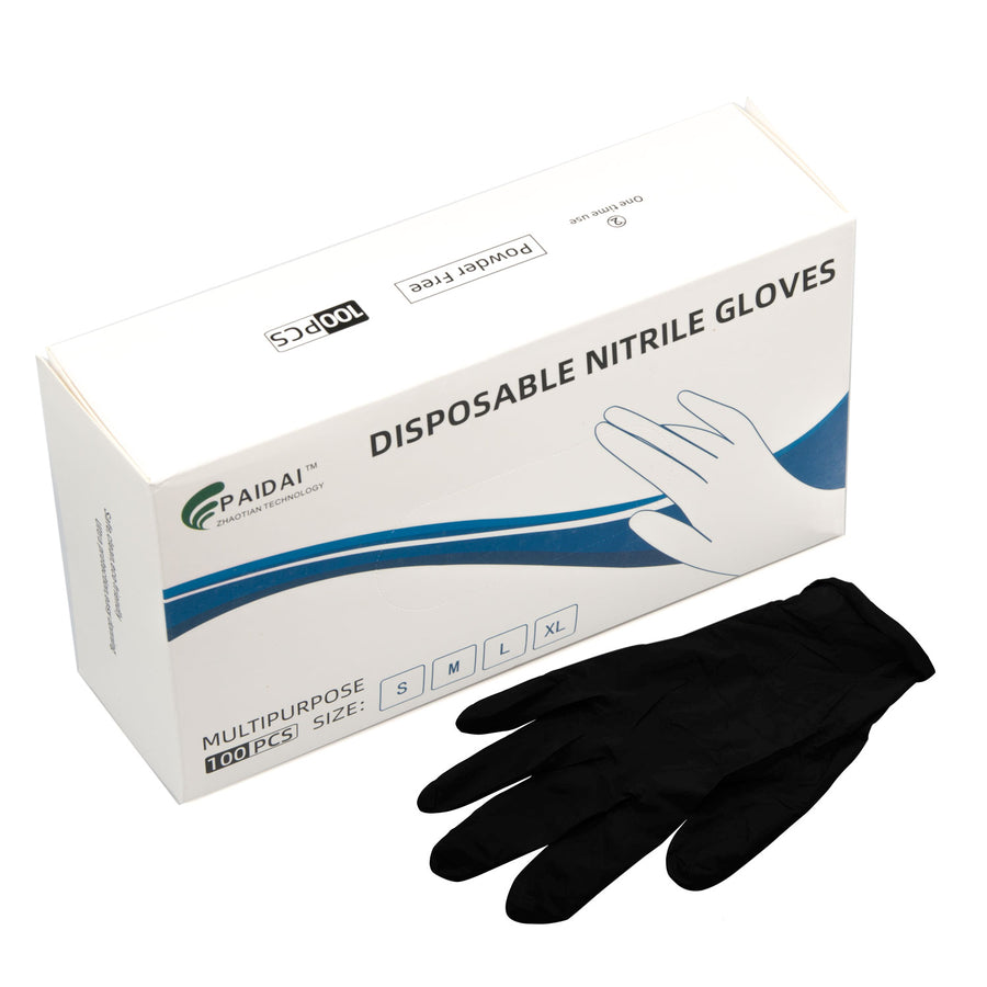 100x Nitrile Black Industrial Mechanic Tattoo Food Disposable Gloves Large - SuperSaverAU - view 1