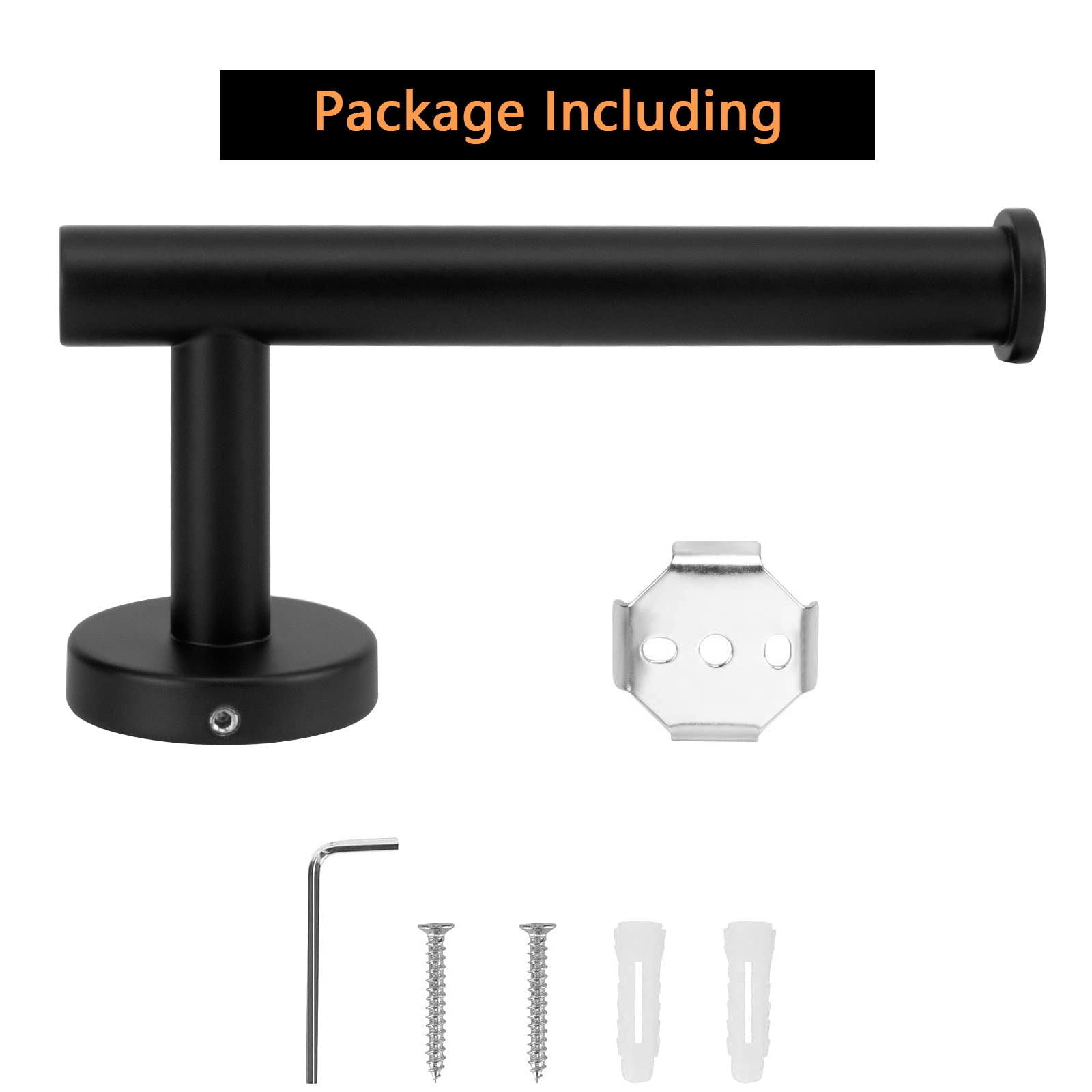 Black Wall Mount Toilet Paper Holder, 304 Stainless Steel, 75mm x 155mm x 25mm - SuperSaverAU - view 6