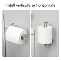 Brushed Silver Toilet Paper Holder, SUS304 Stainless Steel, 75mm x 155mm x 25mm - SuperSaverAU - view 1