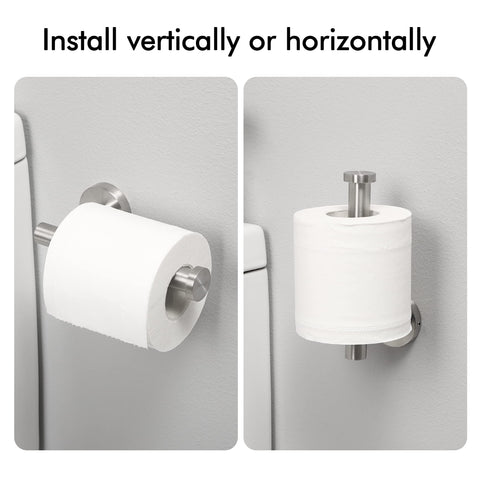Brushed Silver Toilet Paper Holder, SUS304 Stainless Steel, 75mm x 155mm x 25mm - SuperSaverAU - view 1