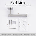 Brushed Silver Toilet Paper Holder, SUS304 Stainless Steel, 75mm x 155mm x 25mm - SuperSaverAU - view 3