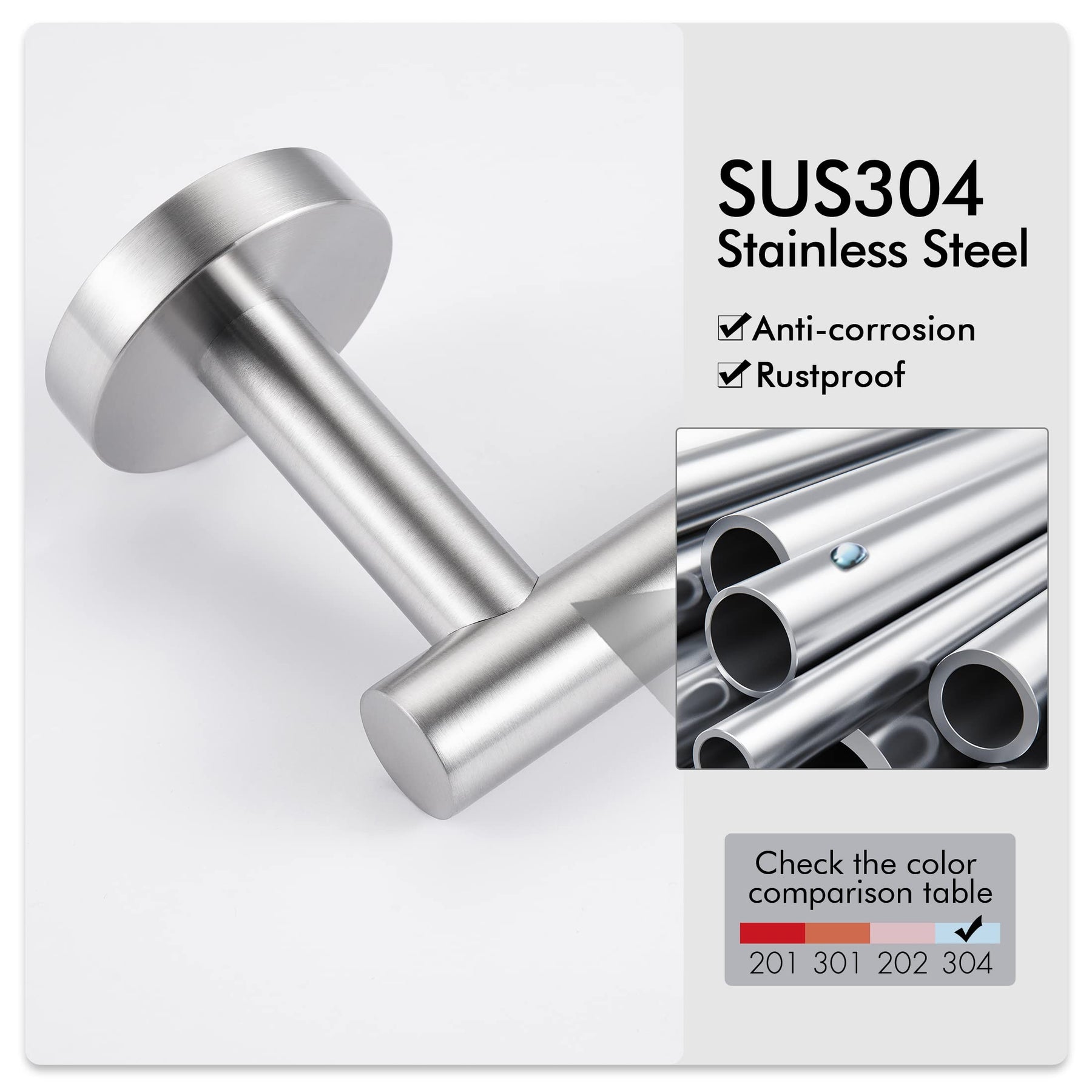 Brushed Silver Toilet Paper Holder, SUS304 Stainless Steel, 75mm x 155mm x 25mm - SuperSaverAU - view 4