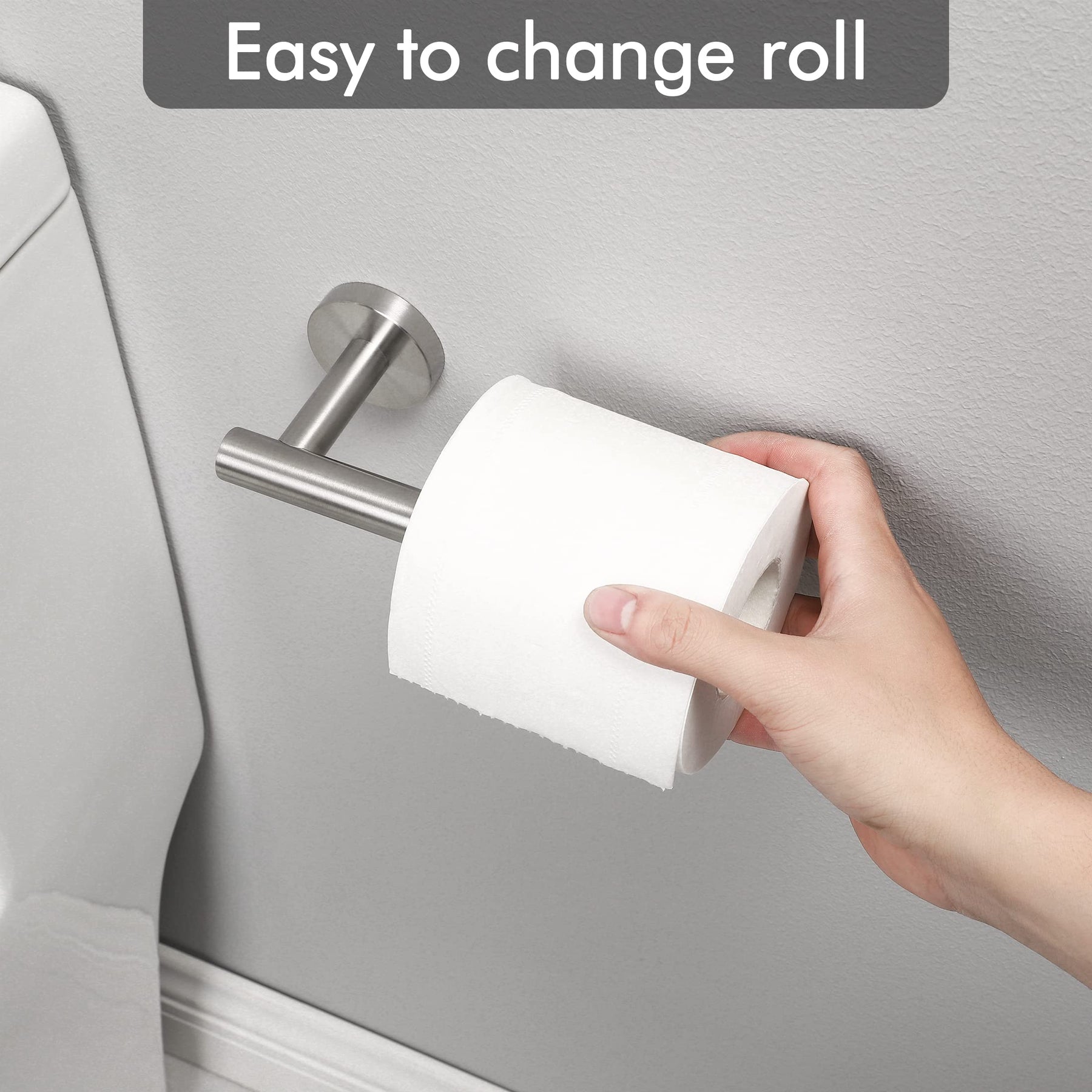 Brushed Silver Toilet Paper Holder, SUS304 Stainless Steel, 75mm x 155mm x 25mm - SuperSaverAU - view 5