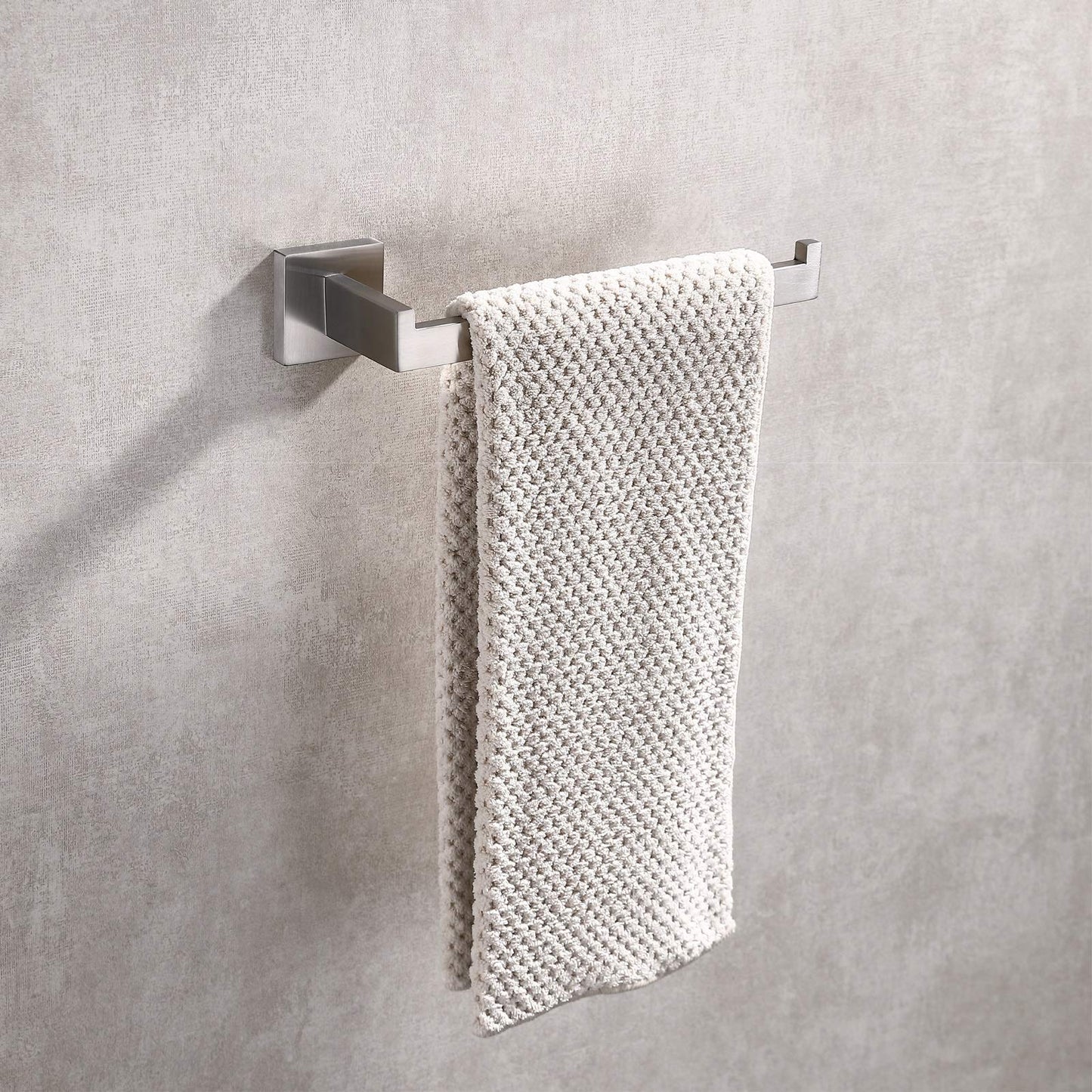 SUS304 Stainless Steel Square Hand Towel Holder Ring 25cm Brushed Nickel