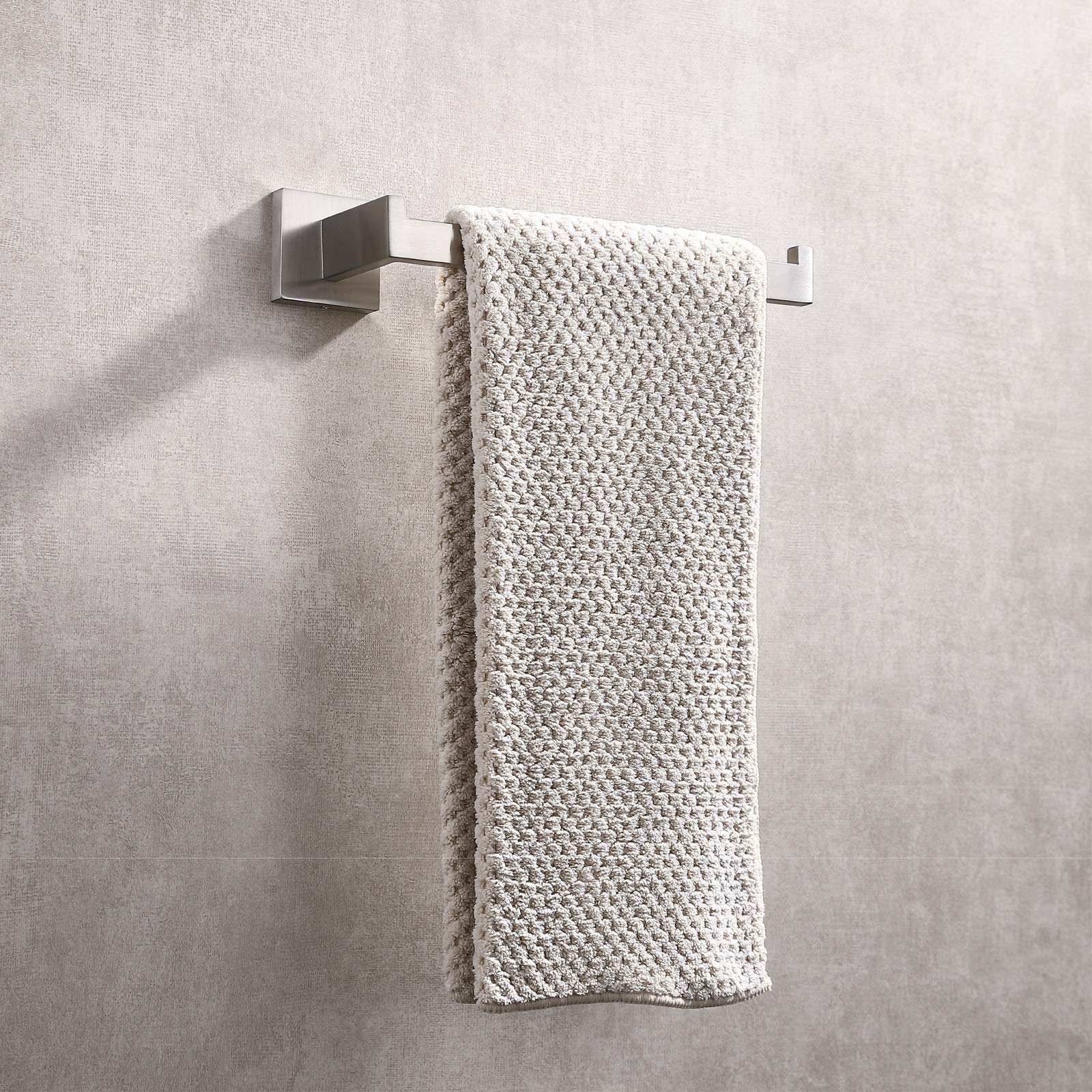 SUS304 Stainless Steel Square Hand Towel Holder Ring 25cm Brushed Nickel - SuperSaverAU - view 3