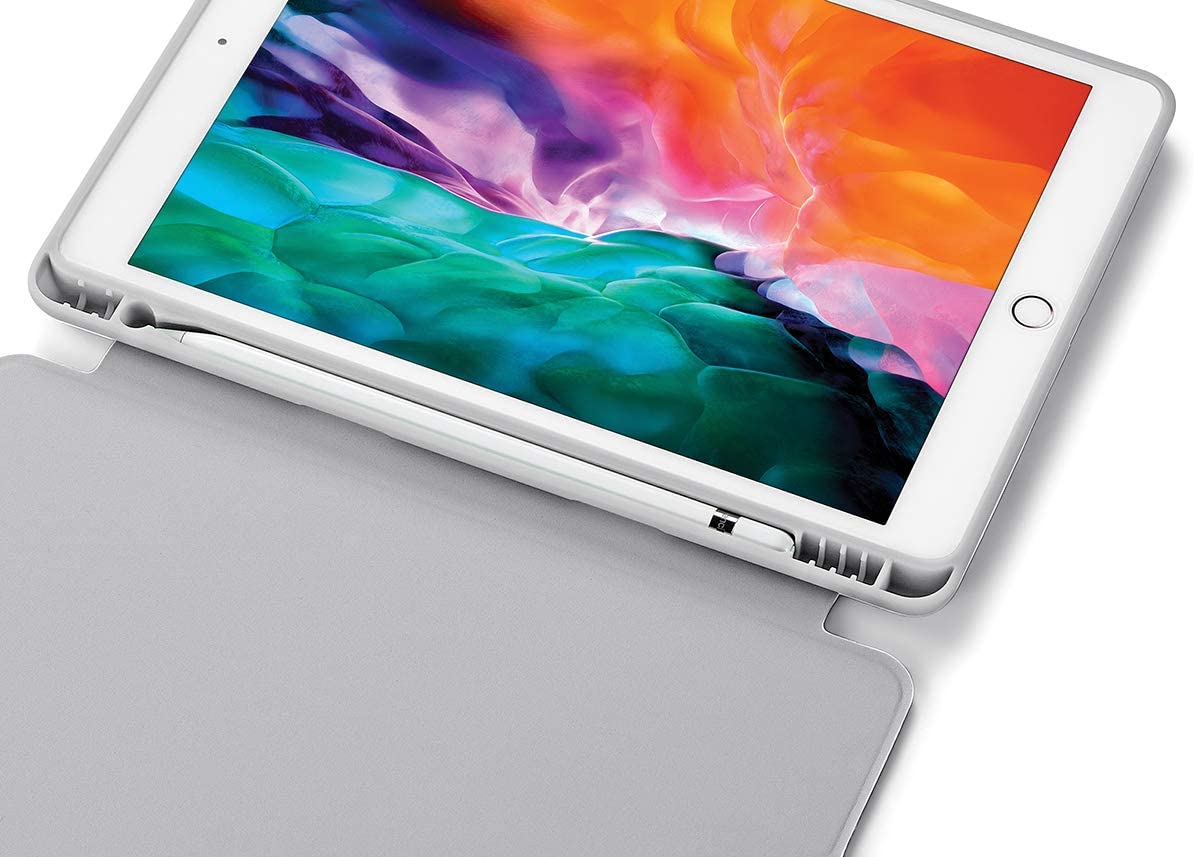 iPad 10.2 Inch 2019 Slim Smart TPU Soft Case Grey with Pencil Holder - SuperSaverAU - view 3