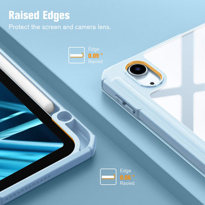 iPad 10th Case 10.9 Inch 2022 with Pencil Holder, Smart iPad Clear Case with Soft TPU Auto Wake Sleep Sky Blue