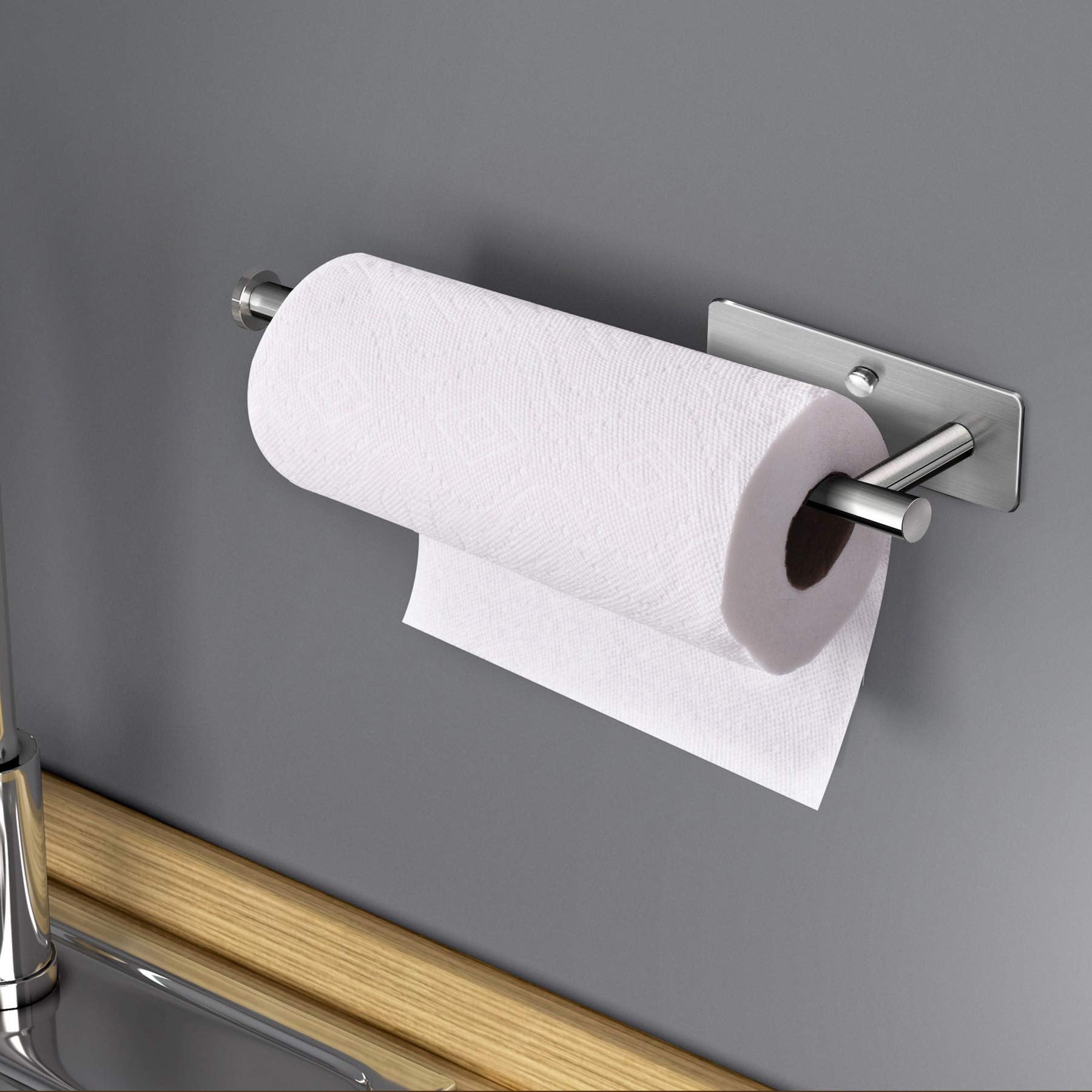 SUS 304 Stainless Steel Paper Towel Holder, 30cm, Waterproof, Wall Mount, Silver - SuperSaverAU - view 6