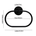 Black Bathroom Towel Ring, SUS304 Stainless Steel, 21.8cm x 12.8cm, Easy Install - SuperSaverAU - view 2