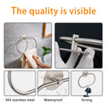 SUS304 Stainless Steel Bathroom Towel Ring 18cm x 16cm Matte Black Adhesive Holder - SuperSaverAU - view 3