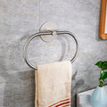 SUS304 Stainless Steel Bathroom Towel Ring 18cm x 16cm Matte Black Adhesive Holder - SuperSaverAU - view 4