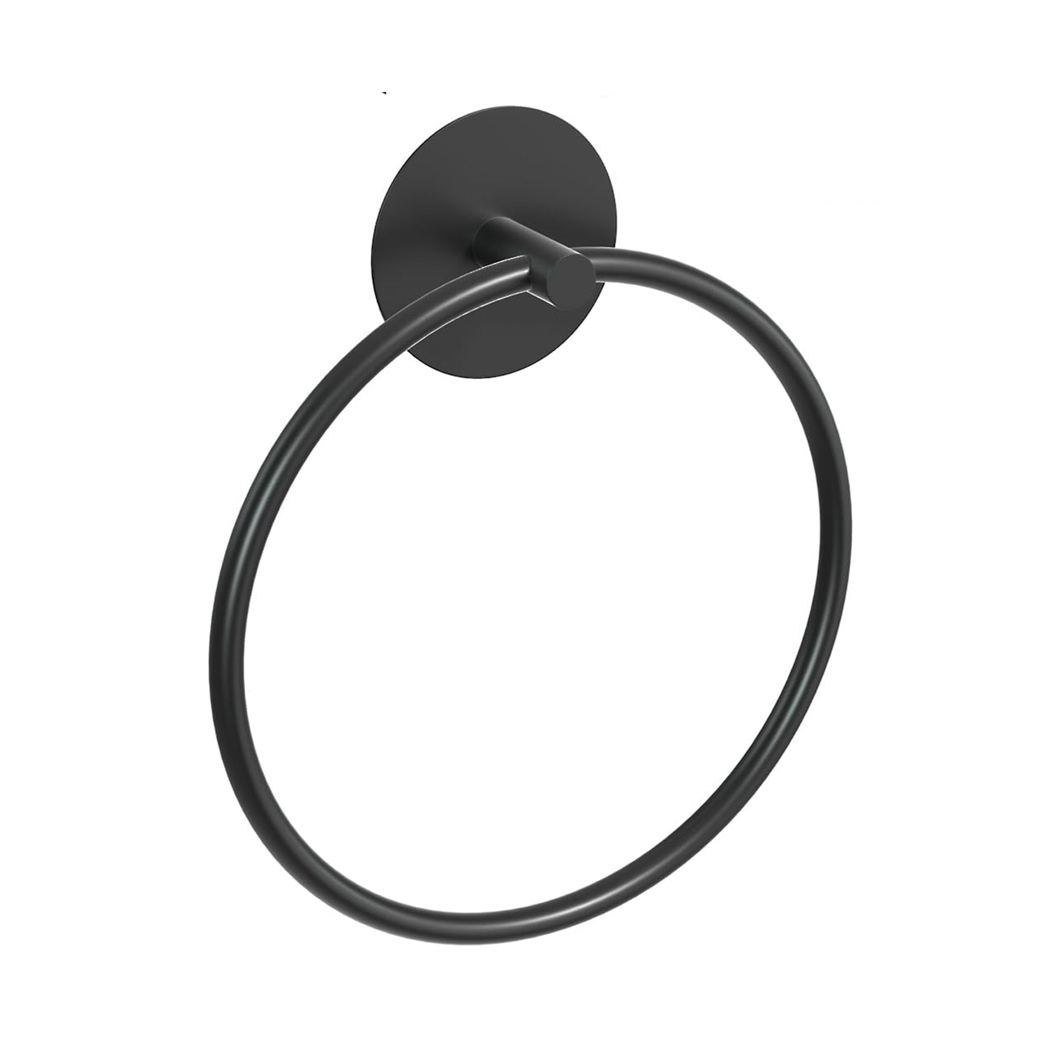 Black Bathroom Towel Ring, SUS304 Stainless Steel, 18cm x 16cm, Easy Install - SuperSaverAU - view 1