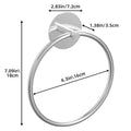 SUS304 Stainless Steel Bathroom Towel Ring 18cm x 16cm Matte Black Adhesive Hanger - SuperSaverAU - view 3